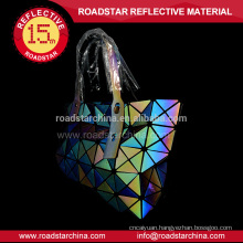 Reflective rainbow color women bag